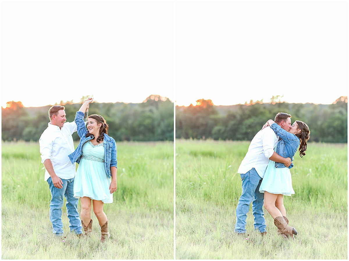 couple dancing during engagement session